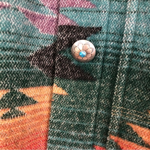 Ralph Lauren USA Made Southwestern Aztec Indian Wool Jacket Vintage Concho Small - Picture 7 of 12